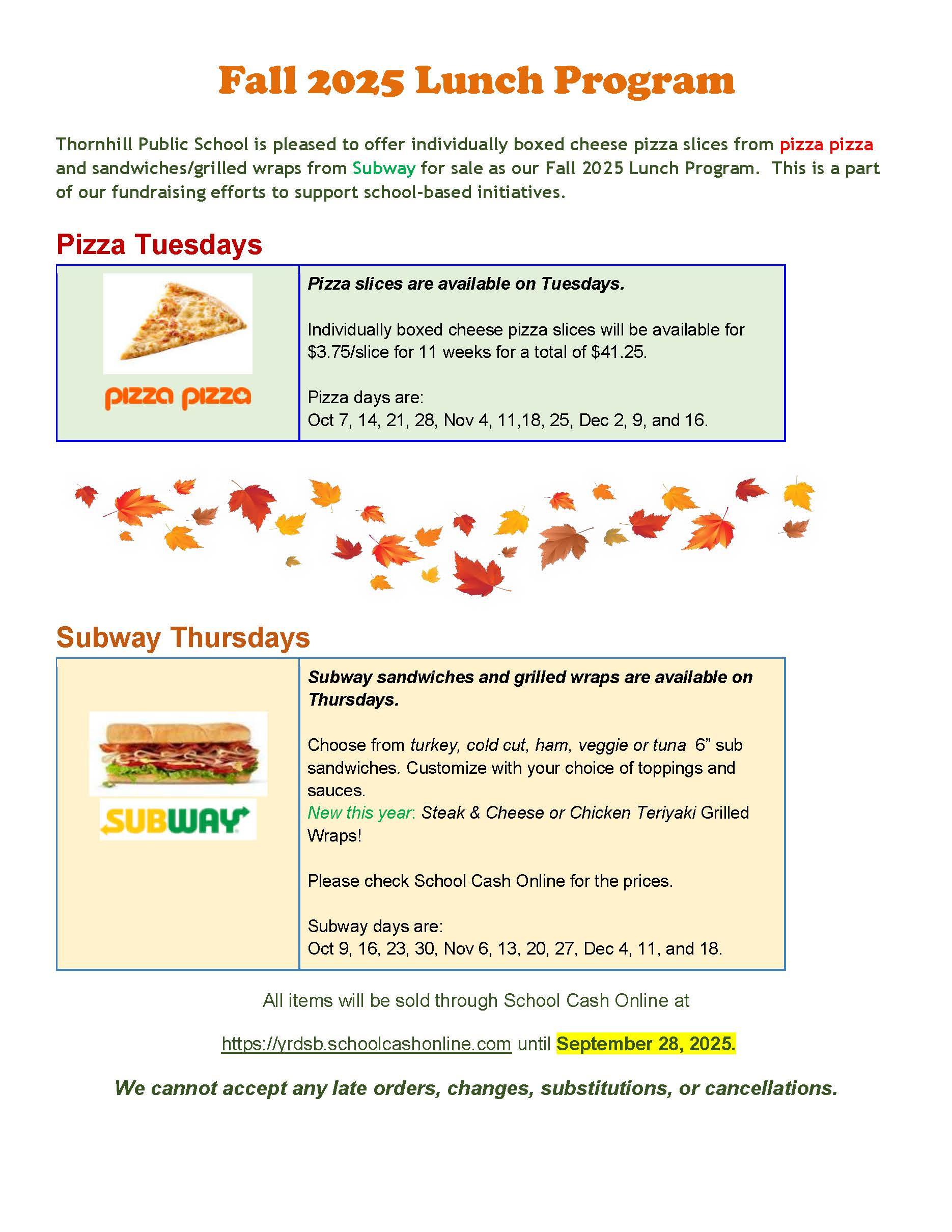Fall Lunch Program